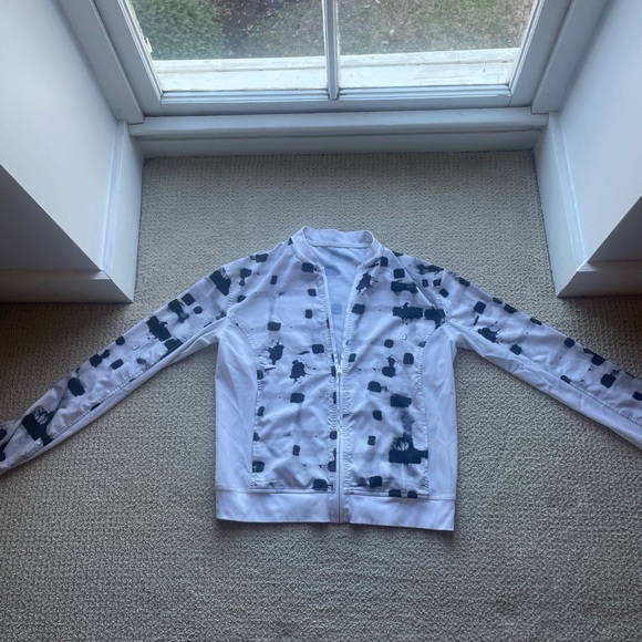 Women Lululemon Noir Jacket II Ghost Weave White black/White size 6 - Picture 3 of 10